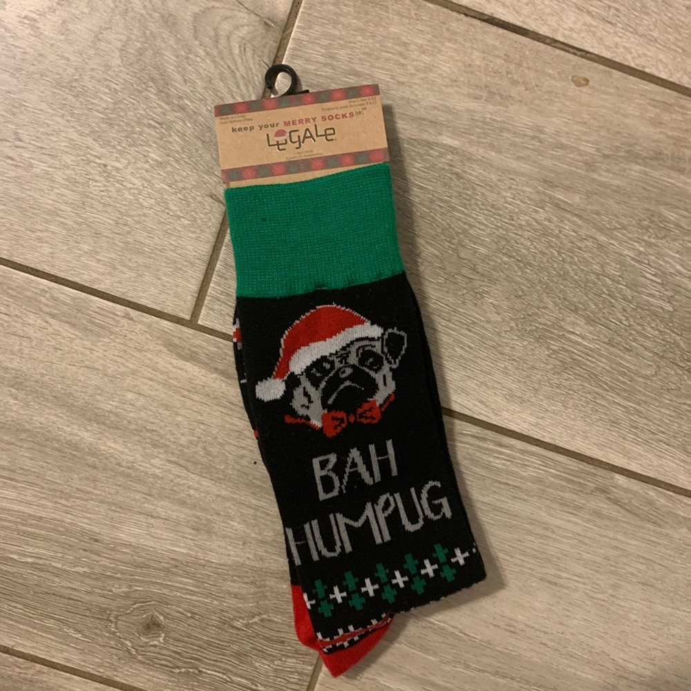 Christmas pug socks men’s size 8-12
